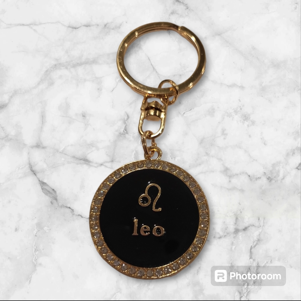New Leo Bling 2-sided zodiac keychain
